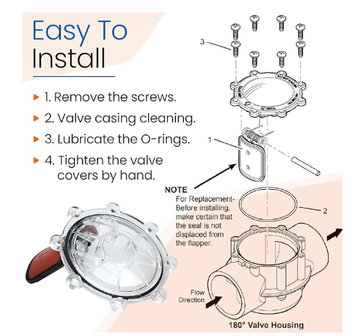2" Compatible JDY Pool Check Valve Replacement Kit